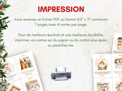 FRENCH Nativity Story Advent Calendar for Kids