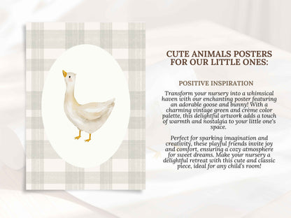 Goose and Bunny Nursery Art Print Set of 2