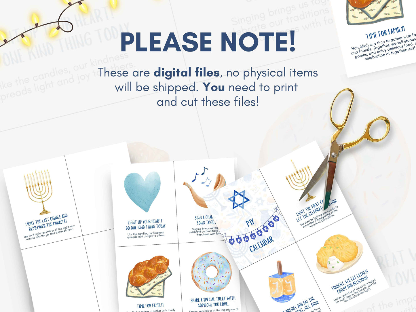 Hanukkah Kids Countdown Cards