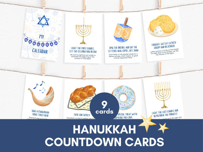 Hanukkah Kids Countdown Cards