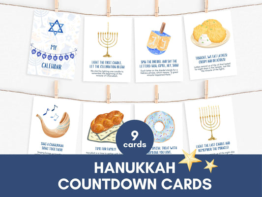 Hanukkah Kids Countdown Cards