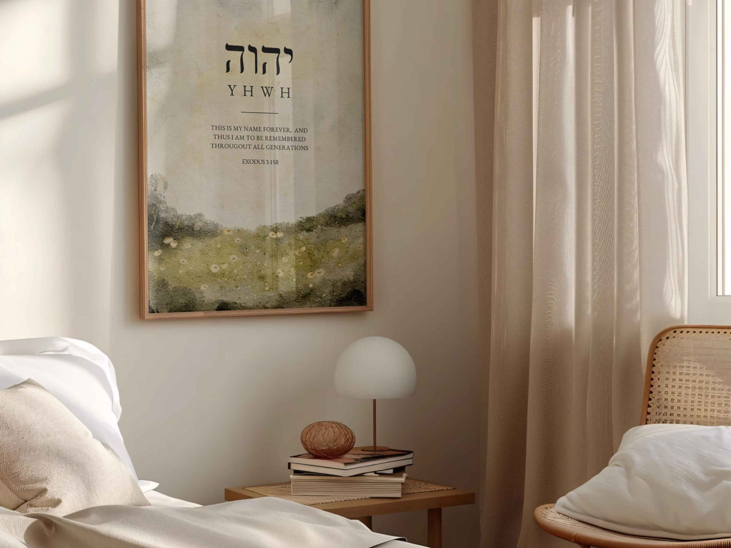 Hebrew JHWH - Exodus 3:15b Vintage Wall Art Print