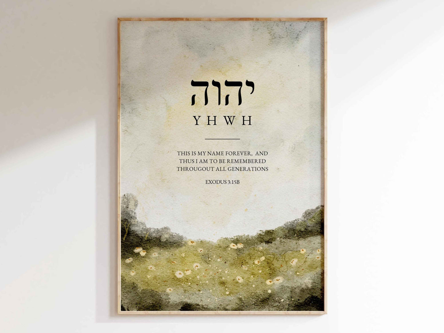 Hebrew JHWH - Exodus 3:15b Vintage Wall Art Print