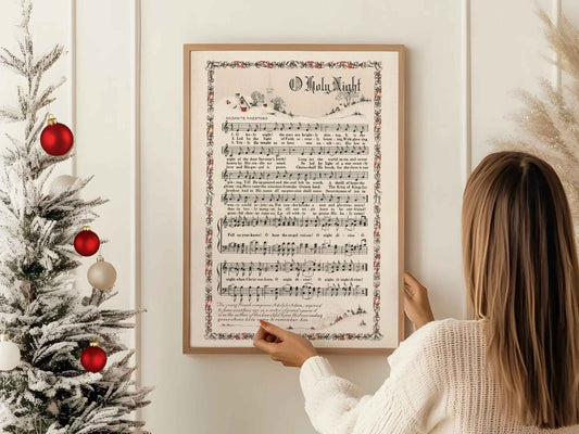 O Holy Night - Vintage Music Sheet Poster
