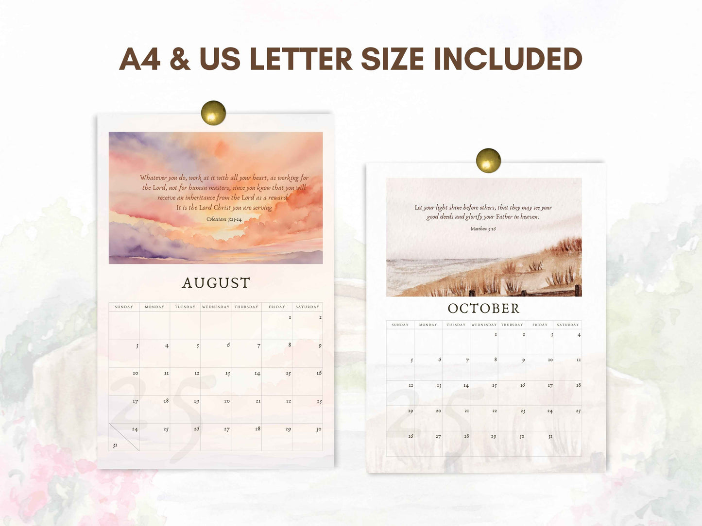 Printable 2025 Scripture Wall Calendar