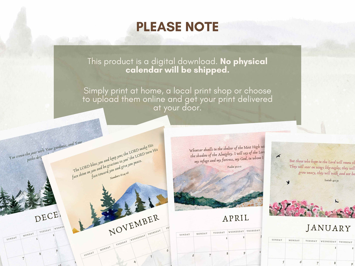 Printable 2025 Scripture Wall Calendar