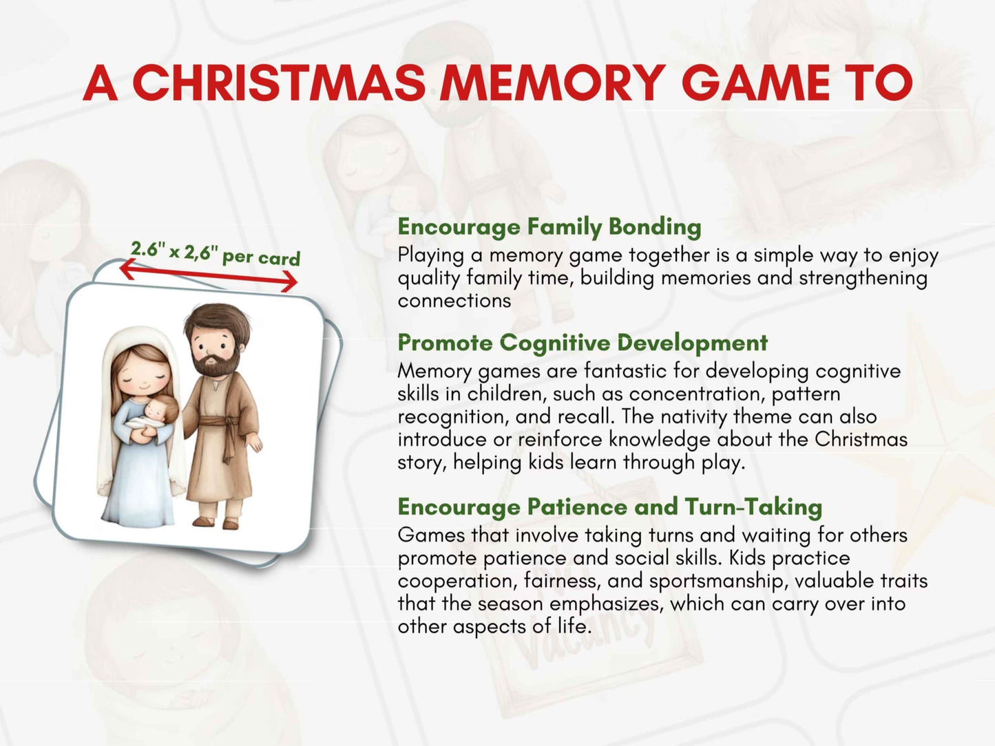 Nativity Themed Memory Match Game for Kids