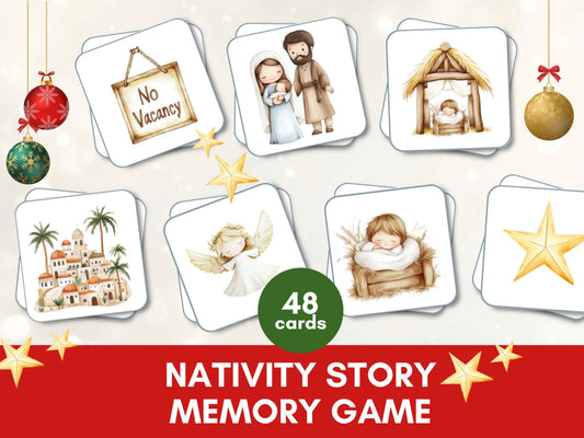 Nativity Themed Memory Match Game for Kids
