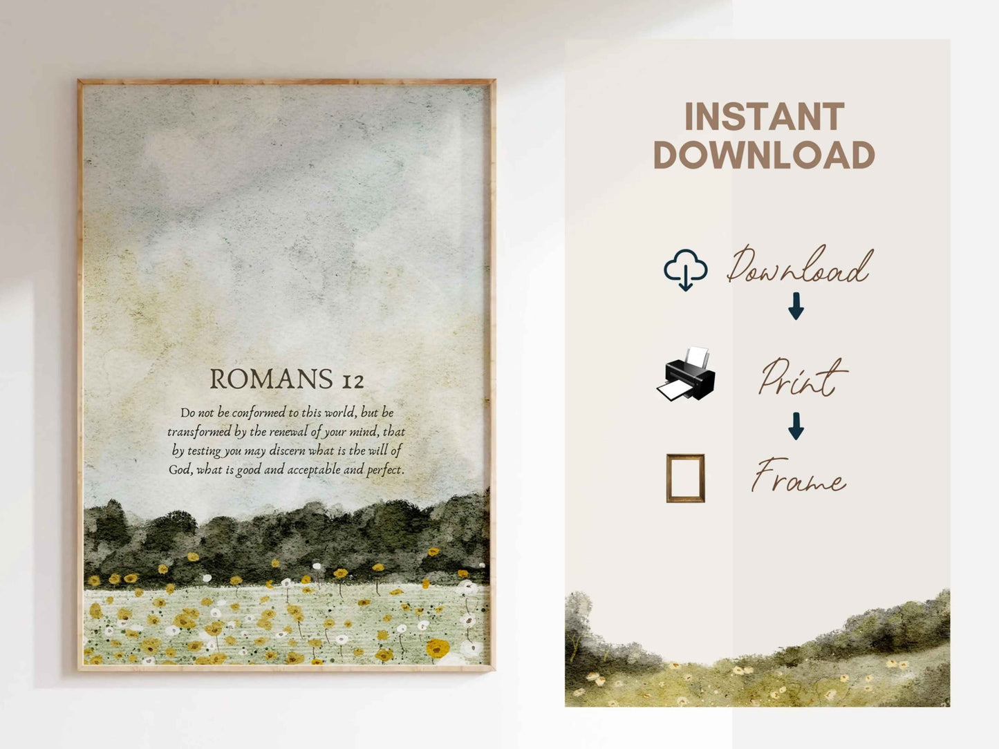 Romans 12 Printable Vintage Wall Art Print