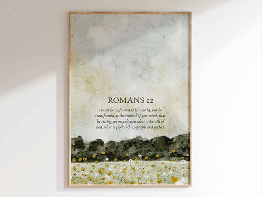 Romans 12 Printable Vintage Wall Art Print