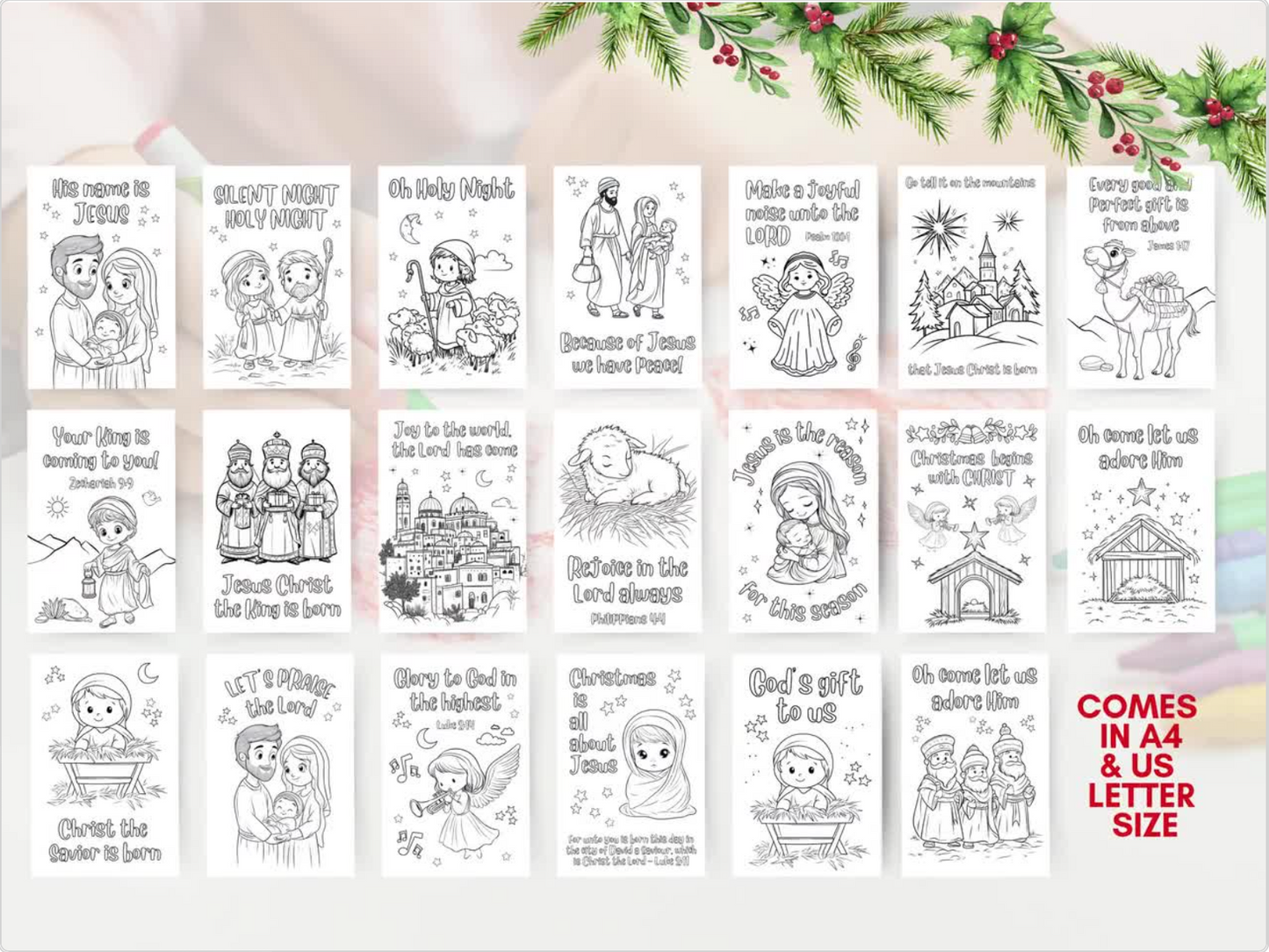 20 Nativity Sunday School Christmas Coloring Pages