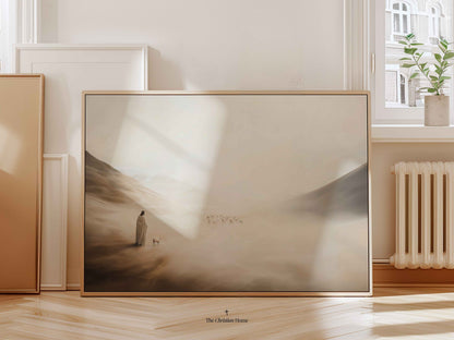 Jesus Leaves the 99 Wall Art Set of 2 | Parable of the Lost Sheep Prints