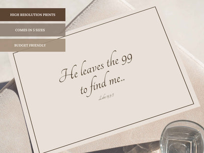 Jesus Leaves the 99 Wall Art Set of 2 | Parable of the Lost Sheep Prints