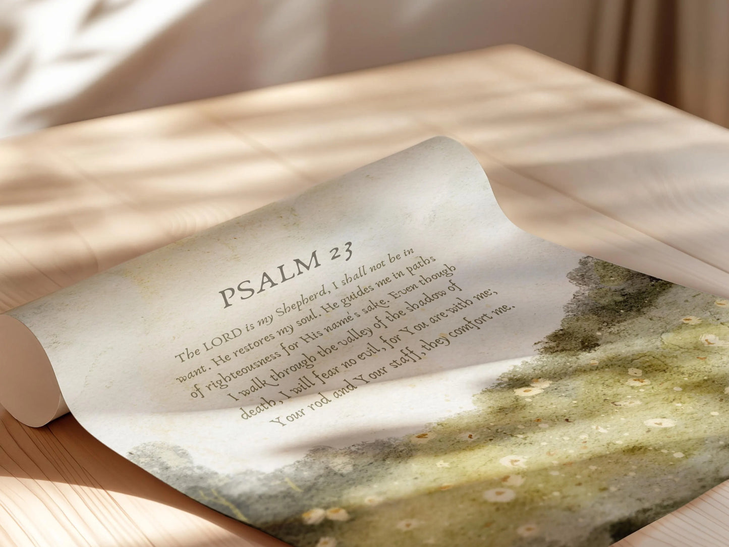 Psalm 23 - The Lord Is My Shepherd Vintage Printable Wall Art