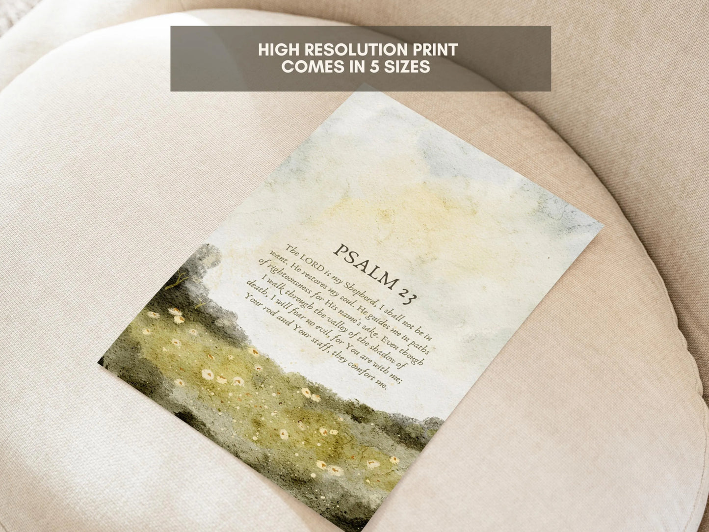 Psalm 23 - The Lord Is My Shepherd Vintage Printable Wall Art