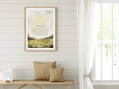 Psalm 23 - The Lord Is My Shepherd Vintage Printable Wall Art
