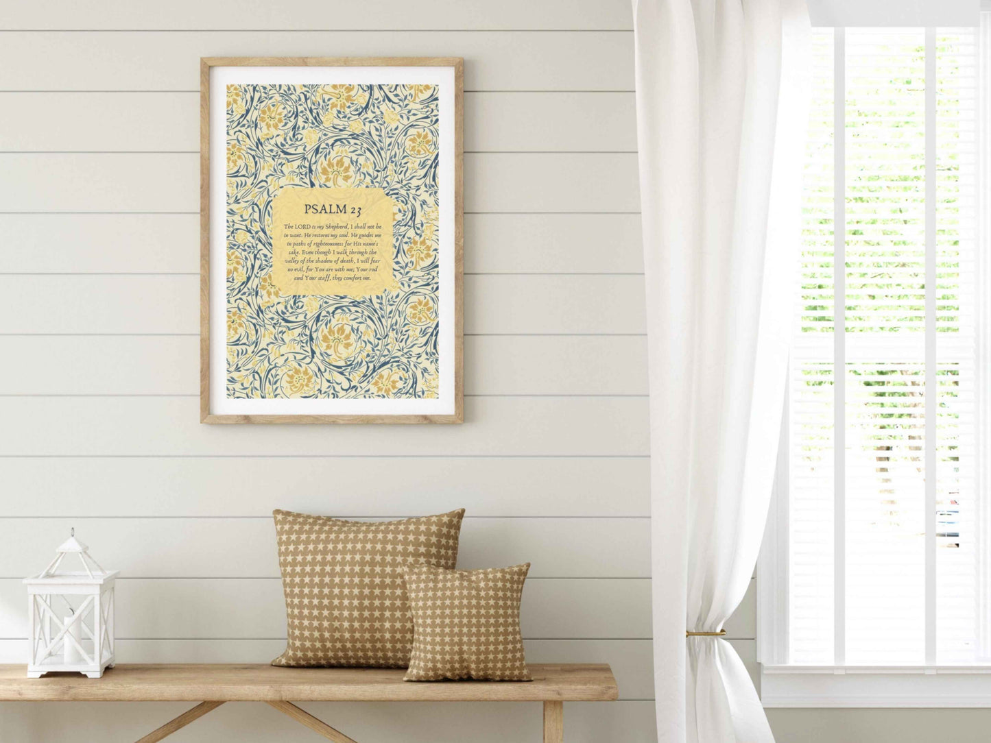 Psalm 23 - The Lord Is My Shepherd Floral Wall Art Print