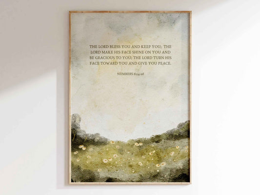 The Lord Bless You - Numbers 6:24-26 Printable Wall Art