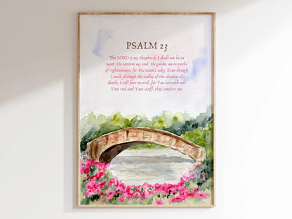 The Lord Is My Shepherd - Psalm 23 Watercolor Wall Art Print