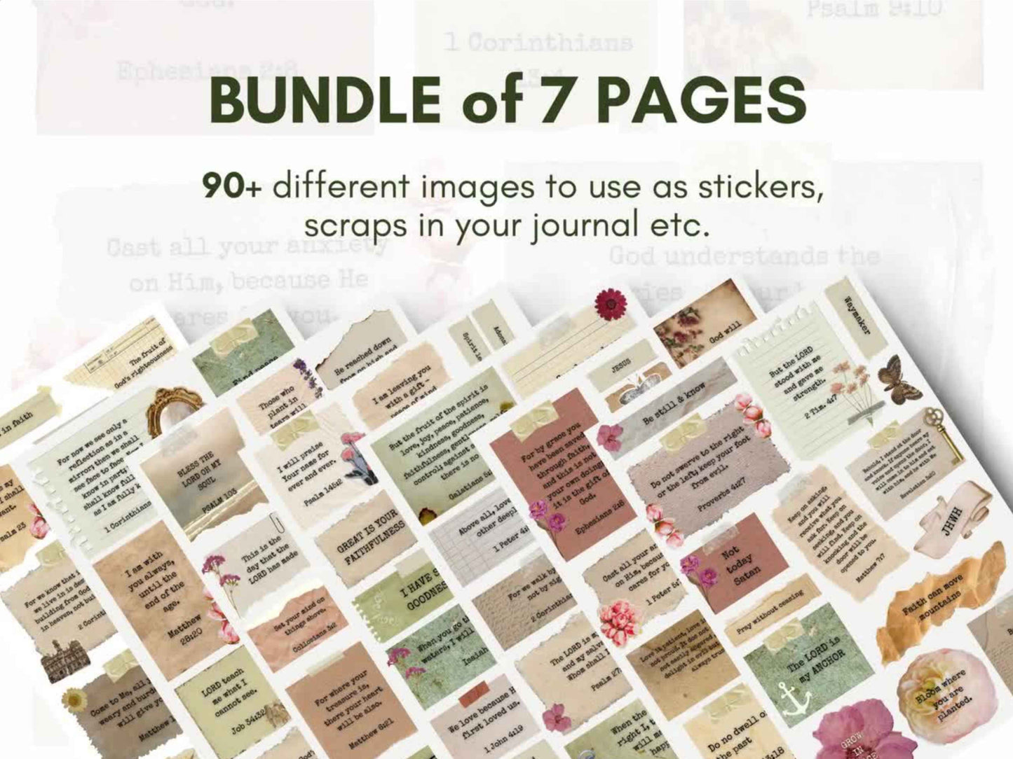 Printable Scripture Scraps - Prayer Board Bible Verse Cards