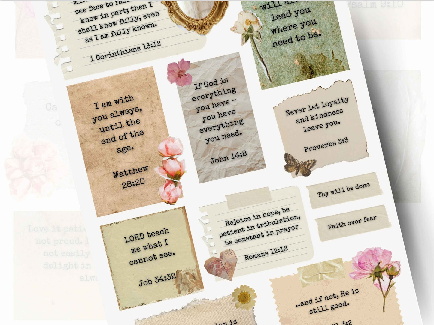 Printable Scripture Scraps - Prayer Board Bible Verse Cards