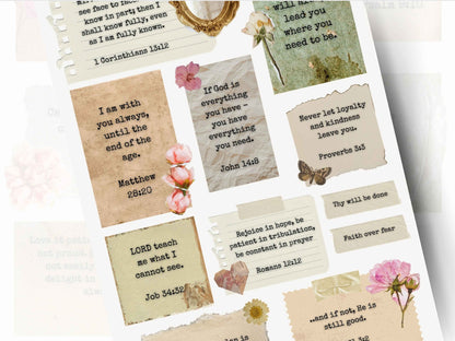 Printable Scripture Scraps - Prayer Board Bible Verse Cards