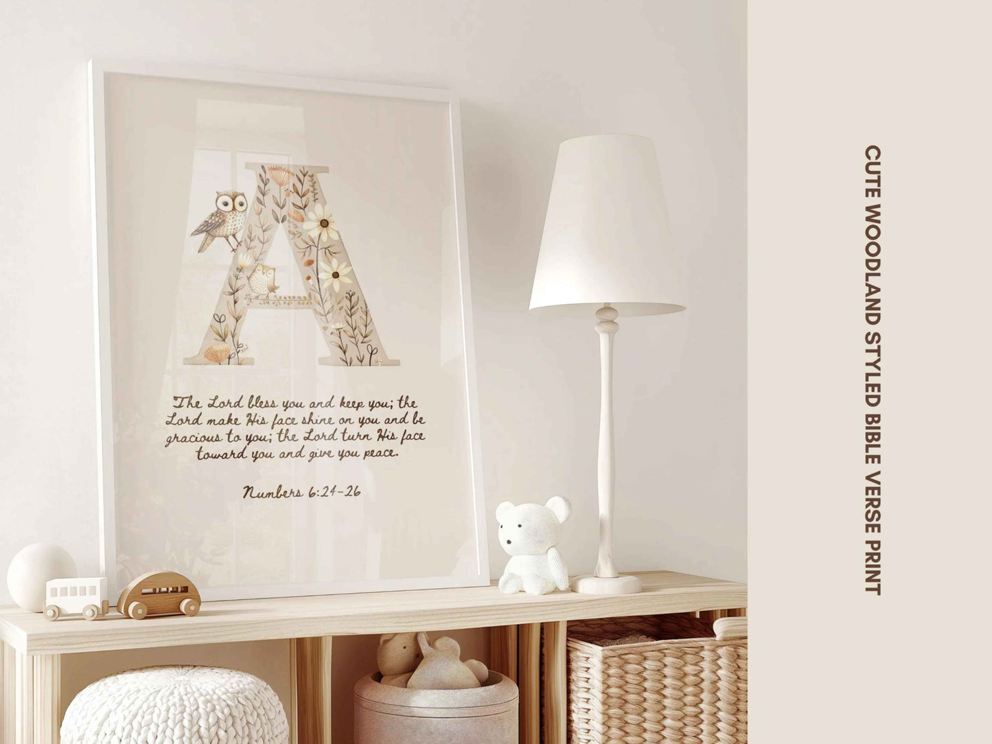 Letter A - The Blessing for Kids - Numbers 6:24-26 Wall Art