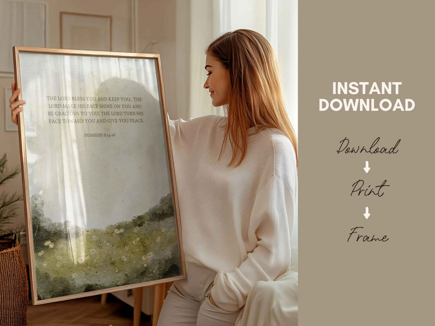 The Lord Bless You - Numbers 6:24-26 Printable Wall Art