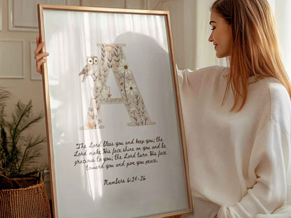 Letter A - The Blessing for Kids - Numbers 6:24-26 Wall Art