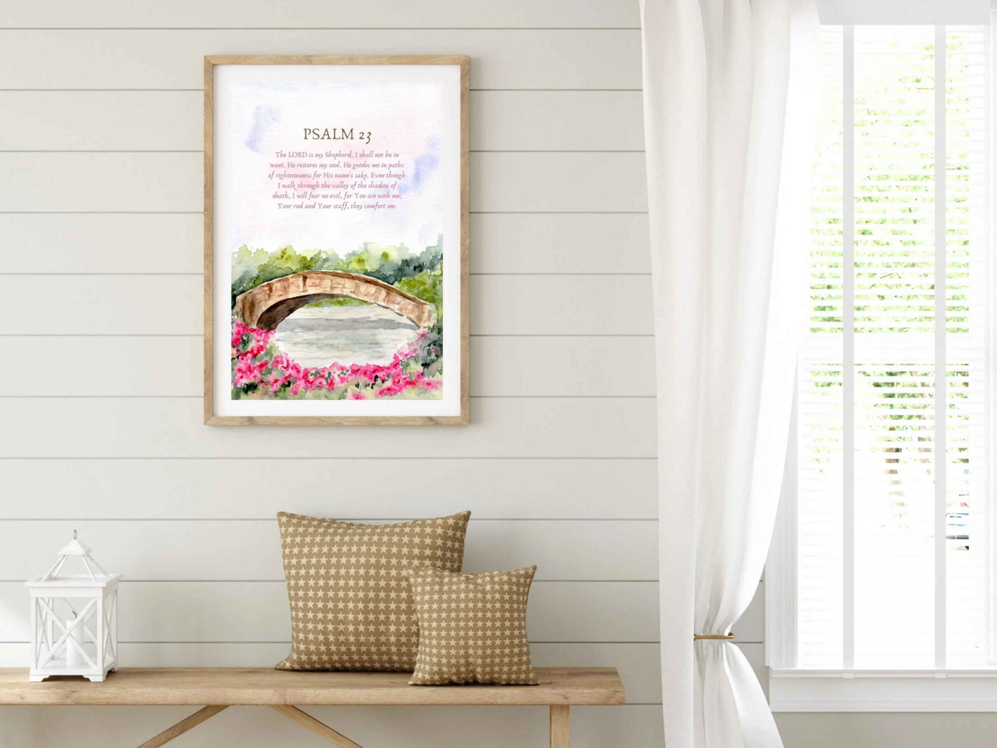 The Lord Is My Shepherd - Psalm 23 Watercolor Wall Art Print