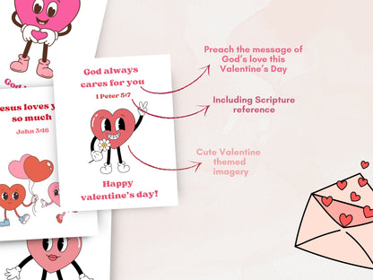 Valentine Bible Verse Greeting Cards - Set of 24 Cards