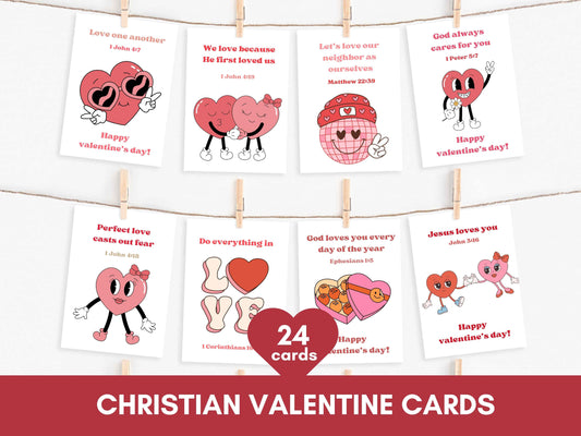 Valentine Bible Verse Greeting Cards - Set of 24 Cards
