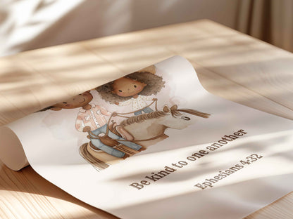 Be Kind to One Another - Ephesians 4:32 Kids Poster