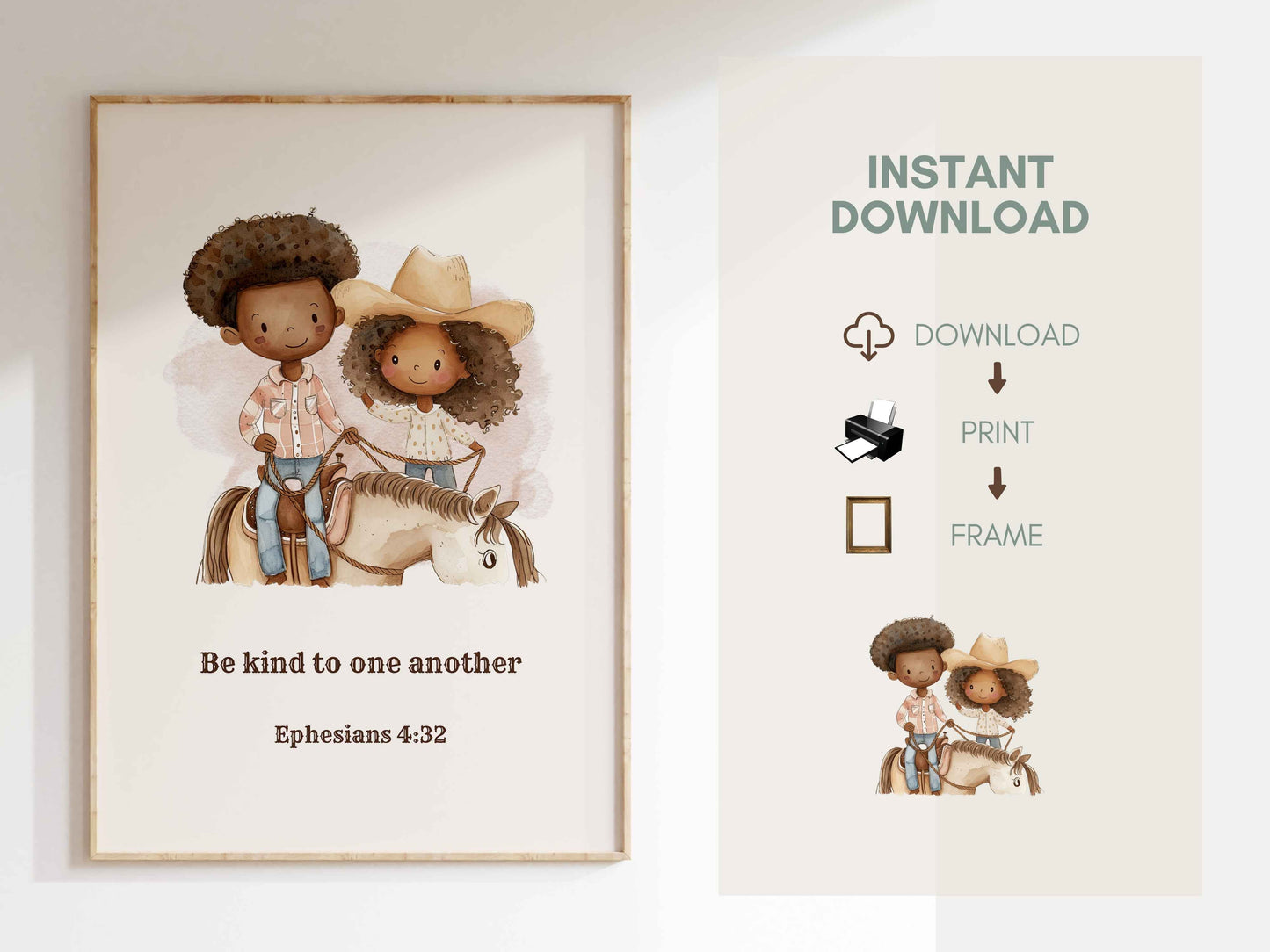 Be Kind to One Another - Ephesians 4:32 Kids Poster