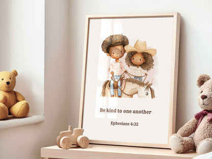 Be Kind to One Another - Ephesians 4:32 Kids Poster