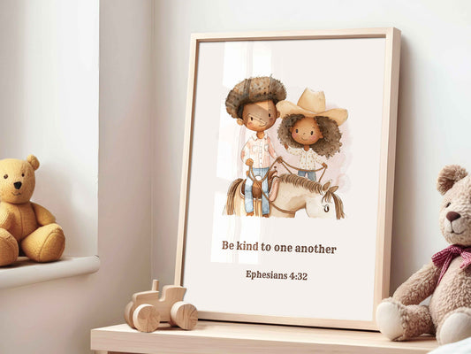 Be Kind to One Another - Ephesians 4:32 Kids Poster