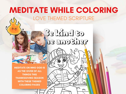 Bible Verse Coloring Pages for Kids - Firefighter Theme