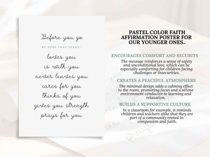 Christian Affirmation Poster for Kids | Inspirational Classroom Decor