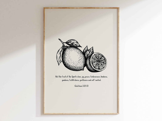 Fruits of the Spirit - Galatians 5:22-23 Bible Verse Printable Poster