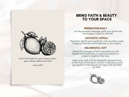 Fruits of the Spirit - Galatians 5:22-23 Bible Verse Printable Poster