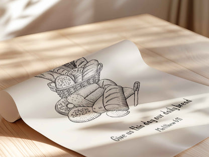 Give Us This Day Our Daily Bread Kitchen Art Print