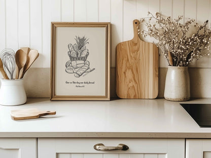 Give Us This Day Our Daily Bread Kitchen Art Print