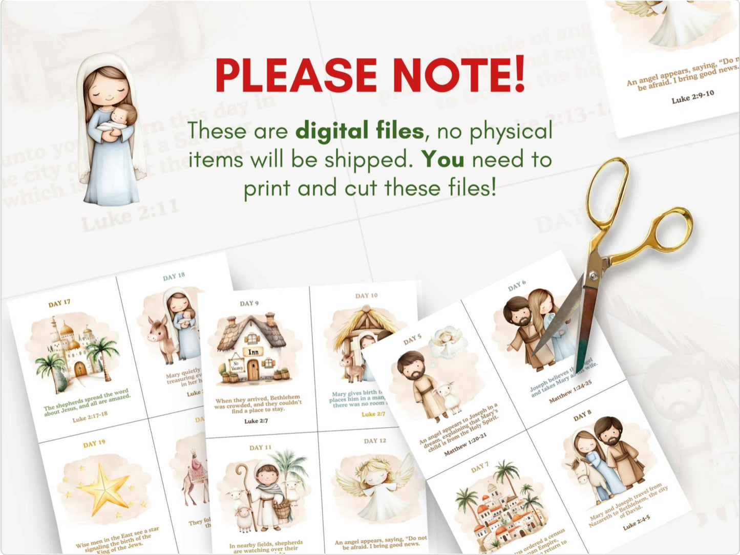 Nativity Story Advent Calendar for Kids