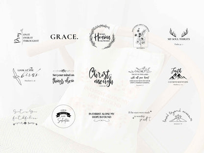 Set of 50 Christian SVG PNG Files Bundle