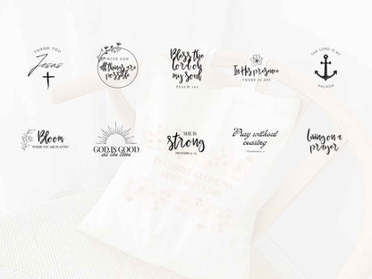 Set of 50 Christian SVG PNG Files Bundle