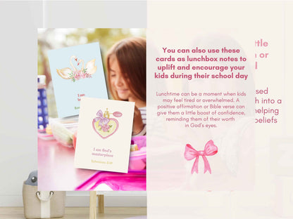 60 Christian Bible Verse Affirmation Cards for Little Girls