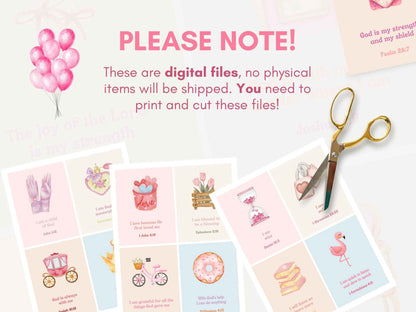 60 Christian Bible Verse Affirmation Cards for Little Girls