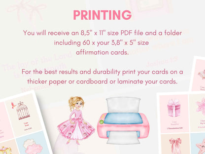 60 Christian Bible Verse Affirmation Cards for Little Girls
