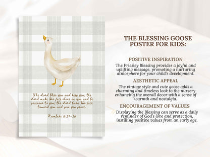 The Blessing for Kids - Numbers 6:24-26 Nursery Goose Wall Art