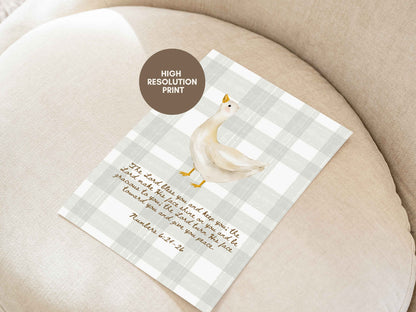 The Blessing for Kids - Numbers 6:24-26 Nursery Goose Wall Art